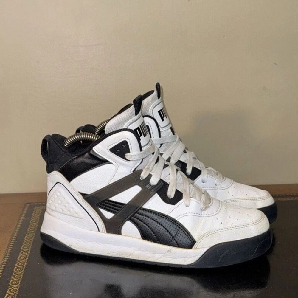 Puma Backcourt Mid White Black 374411-04‎ Gradeschool Gs Size 5Y